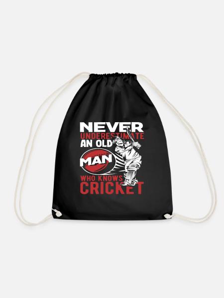 Unterschätze Niemals Einen Alten Mann Der Cricket - Turnbeutel - Schwarz
