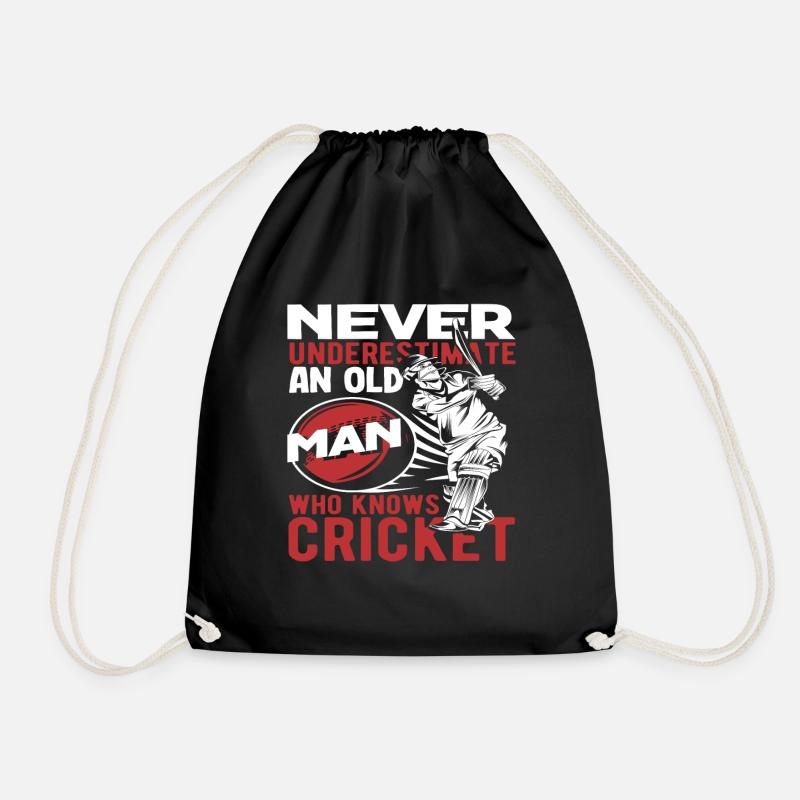 Unterschätze Niemals Einen Alten Mann Der Cricket - Turnbeutel - Schwarz