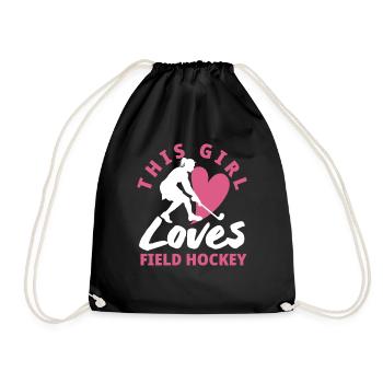 This Girl Loves Field Hockey Players - Drawstring Bag - black - Front