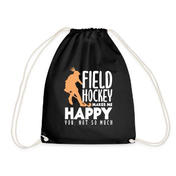 Feldhockey Spieler Macht Mich Glücklich - Turnbeutel - Schwarz - Vorne