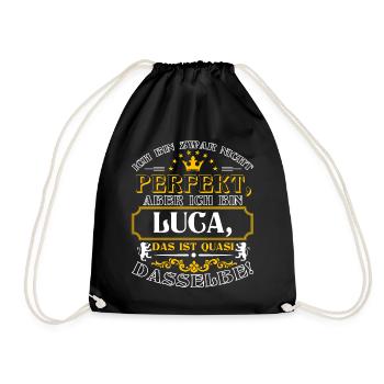 Funny LUCA for Name Day with Name Name - Drawstring Bag - black - Front