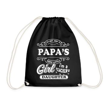 I Am A Teacher's Daughter - Drawstring Bag - black - Front