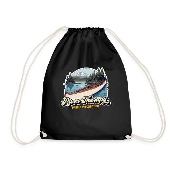 Canoeing River Therapy Paddle Prescription Boating - Drawstring Bag - black - Front
