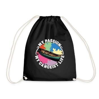Canoeing My Passion My Canoeist Life Paddling - Drawstring Bag - black - Front