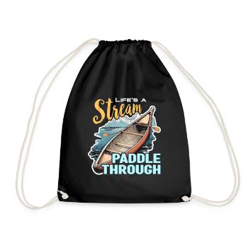 Canoë La vie est un ruisseau Paddle Through Paddle - Sac de sport léger - noir - Devant