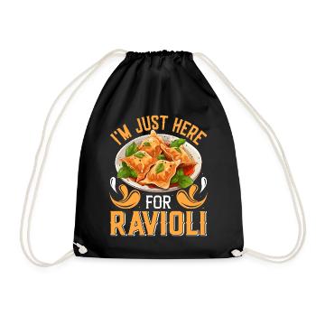 Hands off my ravioli motif - Drawstring Bag - black - Front