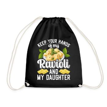 Hände Weg Von Meinen Ravioli Motiv - Turnbeutel - Schwarz - Vorne