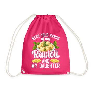 Hands off my ravioli motif - Drawstring Bag - fuchsia - Front