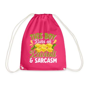 Hands off my ravioli motif - Drawstring Bag - fuchsia - Front