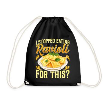 Hände Weg Von Meinen Ravioli Motiv - Turnbeutel - Schwarz - Vorne