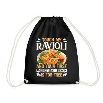 Hände Weg Von Meinen Ravioli Motiv - Turnbeutel - Schwarz - Vorne