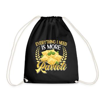 Hands off my ravioli motif - Drawstring Bag - black - Front