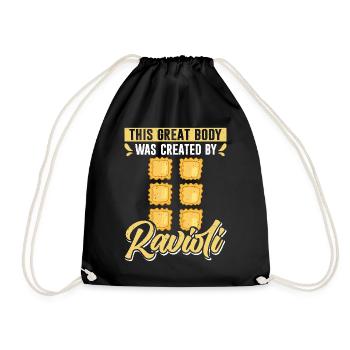 Hände Weg Von Meinen Ravioli Motiv - Turnbeutel - Schwarz - Vorne