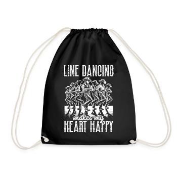 Line Dance Country Musik Cowboy Linedance - Turnbeutel - Schwarz - Vorne