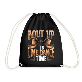 Line Dance Country Musik Cowboy Linedance - Turnbeutel - Schwarz - Vorne
