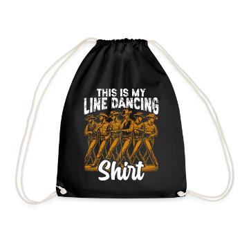 Line Dance Country Musik Cowboy Linedance - Turnbeutel - Schwarz - Vorne