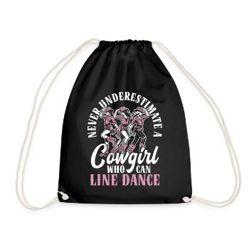 Line Dance Country Musik Cowboy Linedance - Turnbeutel - Schwarz - Vorne