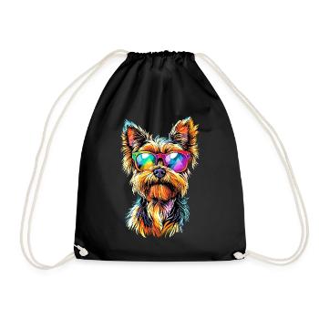 Yorkshire Terrier Dog Lover Cute Yorkie - Drawstring Bag - black - Front