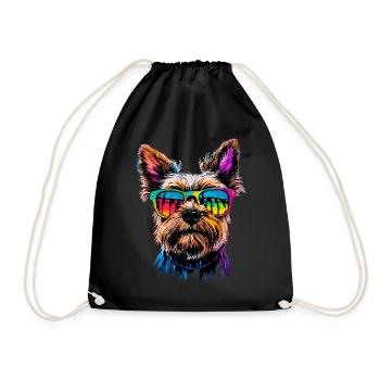 Yorkshire Terrier Dog Lover Cute Yorkie - Drawstring Bag - black - Front