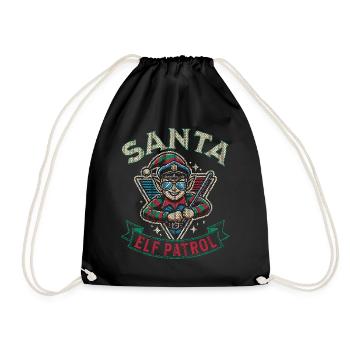 Santa Elf Patrol Weihnachtszeit Humor - Turnbeutel - Schwarz - Vorne
