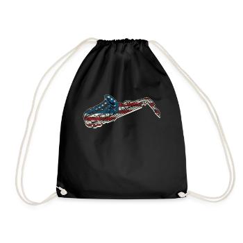 Saxophones American Flag - Drawstring Bag - black - Front