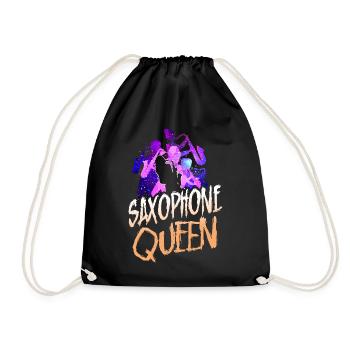 Saxophone Saxophone Queen - Drawstring Bag - black - Front