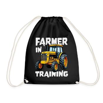 Landwirt in Ausbildung Landwirtschaftlicher Traktorliebhaber - Turnbeutel - Schwarz - Vorne