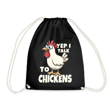 , je parle aux poulets - Cadeau drôle de fermier avicole - Sac de sport léger - noir - Devant