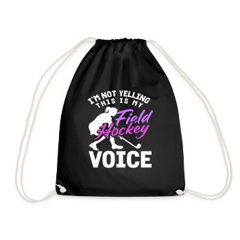 This is my field hockey voice player - Drawstring Bag - black - Front