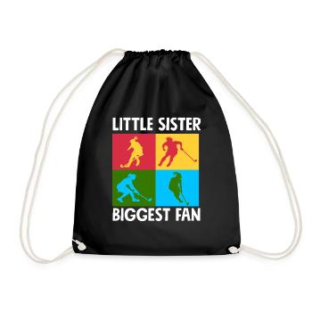 Kleine Schwester Feldhockey Spieler Fan - Turnbeutel - Schwarz - Vorne