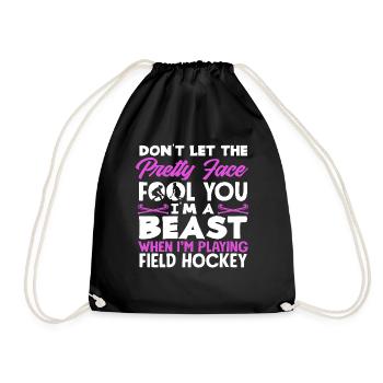 Feldhockey Spieler Lass Dich Nicht Vom Gesicht - Turnbeutel - Schwarz - Vorne