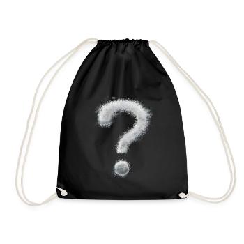 Question mark - Drawstring Bag - black - Front