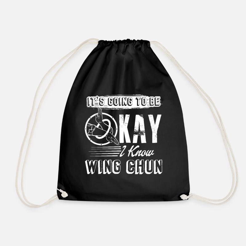Wing Chun I Know Wing Chun - Drawstring Bag - black
