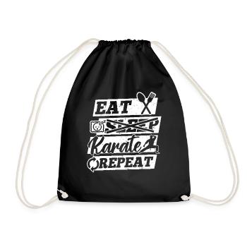 Eat Sleep Karate Repeat - Karate Martial Arts - Drawstring Bag - black - Front