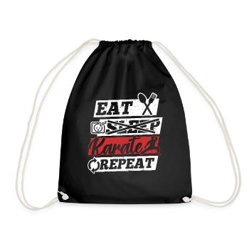 Karate Fighter Karate Martial Arts - Eat Sleep - Drawstring Bag - black - Front