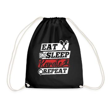 Karate Fighter - Eat Sleep Karate Repeat - Drawstring Bag - black - Front