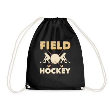 Hockey Player Field Sports Passion - Drawstring Bag - black - Front
