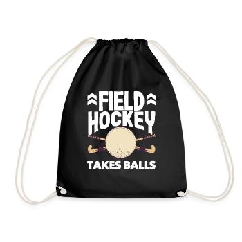 Feldhockey Spieler Takes Balls - Turnbeutel - Schwarz - Vorne