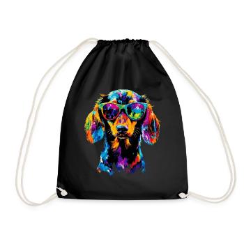 Dachshund, Dachshund, Miniature Dachshund, Dachshund Club, Dachshund - Drawstring Bag - black - Front