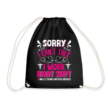 Caregiver Infection Control - Drawstring Bag - black - Front