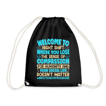Caregiver Infection Control - Drawstring Bag - black - Front