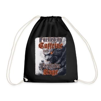 Caféine Dragon Rage Féminine Café Fun Féminisme - Sac de sport léger - noir - Devant