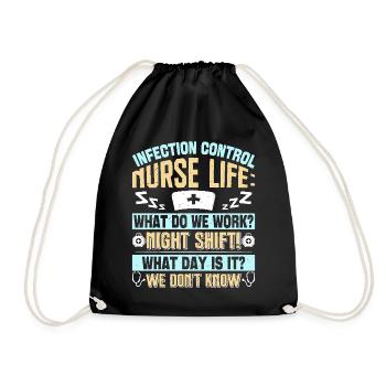 Caregiver Infection Control - Drawstring Bag - black - Front