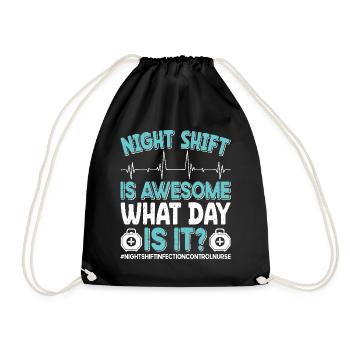 Caregiver Infection Control - Drawstring Bag - black - Front