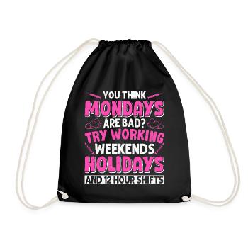 Caregiver Infection Control - Drawstring Bag - black - Front