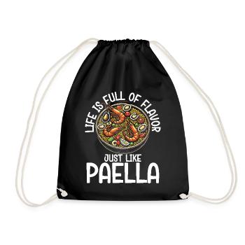 Paella Spanische Küche Meeresfrüchte - Turnbeutel - Schwarz - Vorne