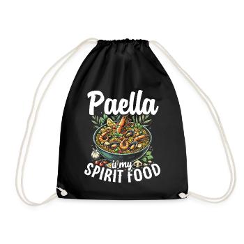 Paella Spanische Küche Meeresfrüchte - Turnbeutel - Schwarz - Vorne
