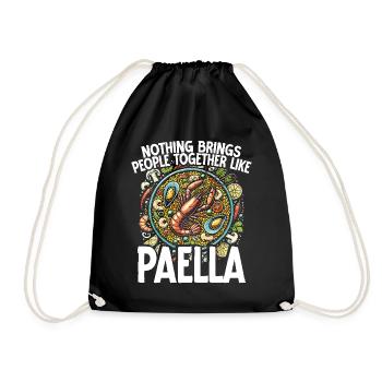 Paella Spanische Küche Meeresfrüchte - Turnbeutel - Schwarz - Vorne