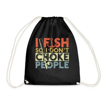 Je pêche pour ne pas étouffer les gens Drôle de pêche - Sac de sport léger - noir - Devant