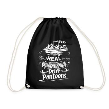Pontooning Real Grandpas Drive Pontoons - Drawstring Bag - black - Front